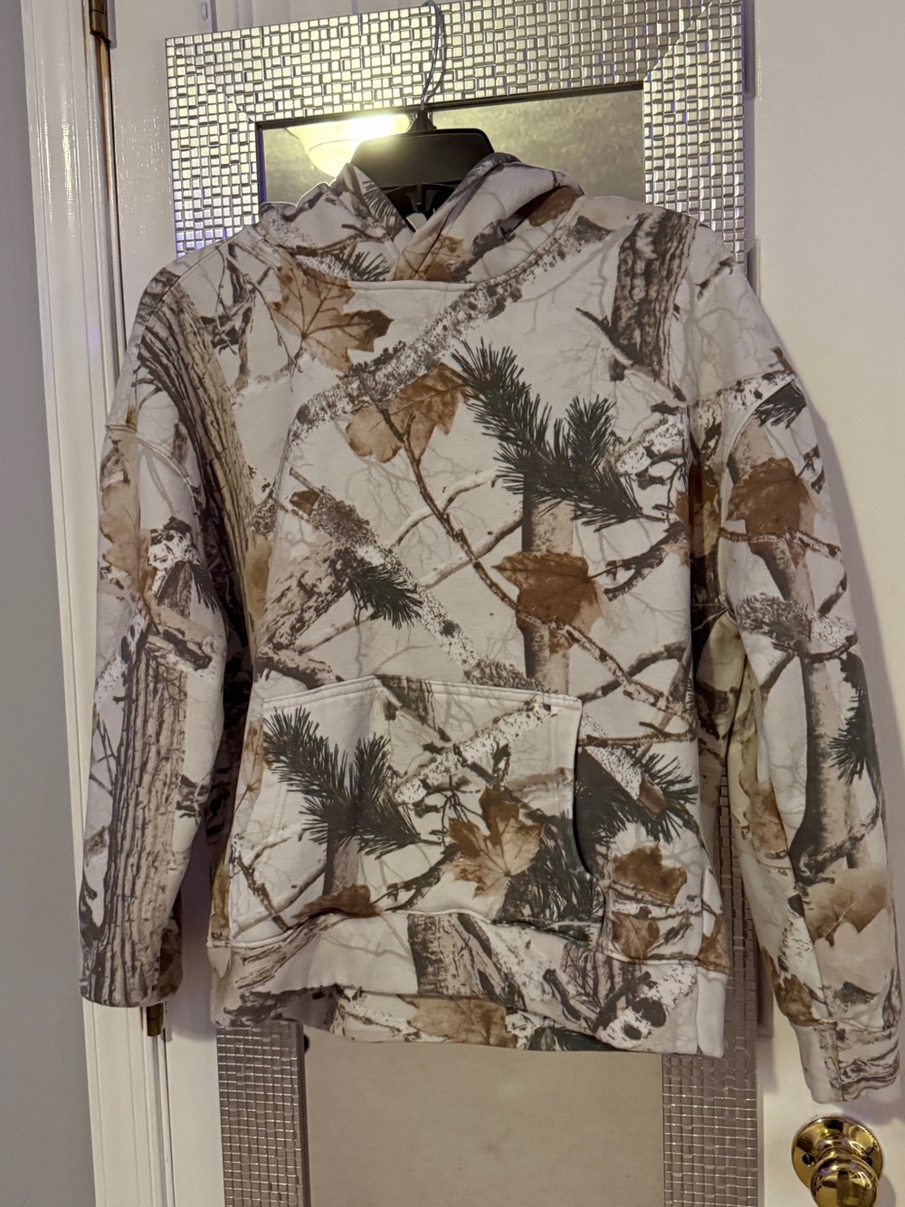 Hollister Boxy Fit Camo Hooded Pullover Sweatshir